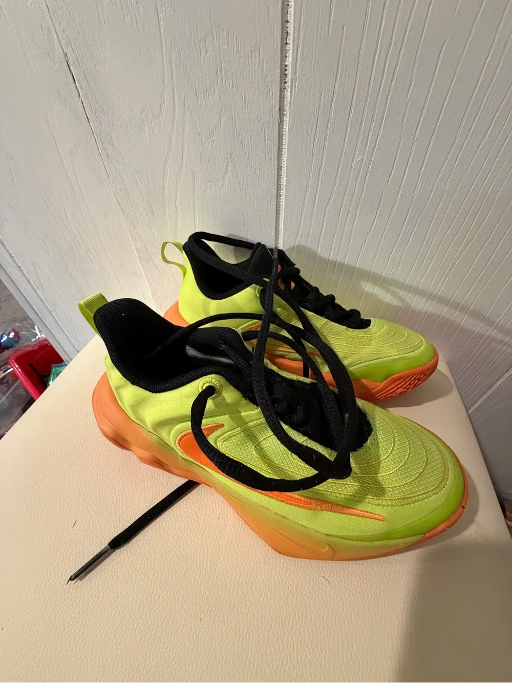 Neon Yellow & Orange Kids Athletic Sneakers - Lightweight Comfort